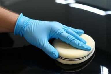 Applying ceramic coating to a car hood