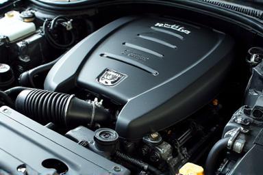 Clean engine bay of a modern car